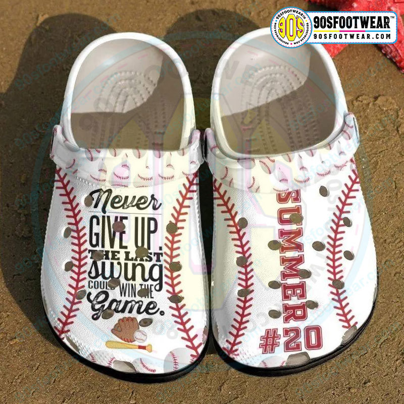 Crocs outfit - custom jersey numbers and name never give up personalized baseball crocs - 444 Crocs Outfit