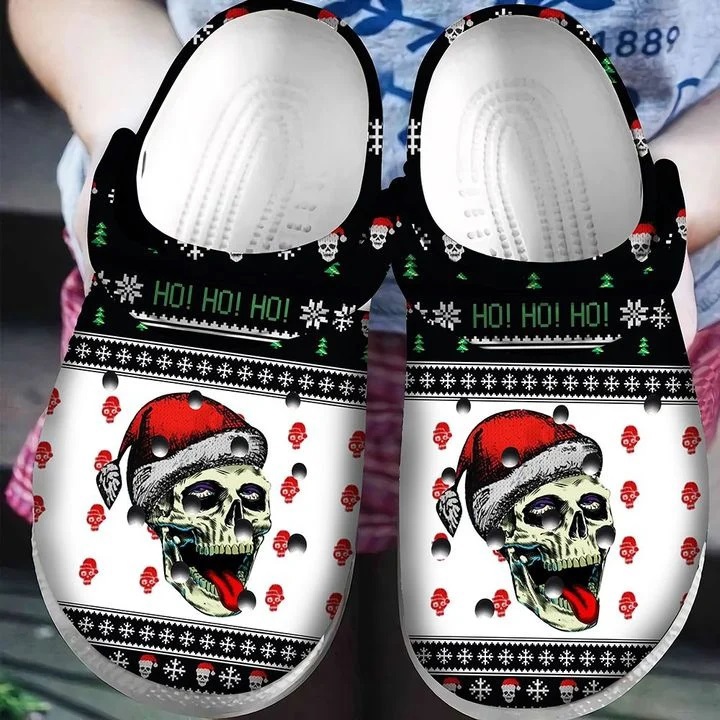 Crocs outfit - hohoho skull ugly pattern christmas crocs crocband clog shoes for men women - 1249 Crocs Outfit