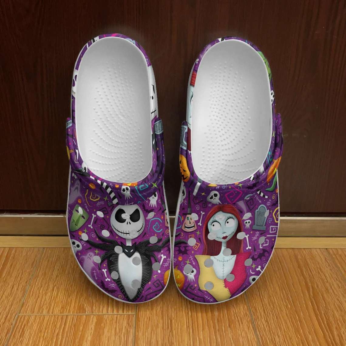 Crocs outfit - jack & sally patterns purple halloween disney graphic cartoon unisex crocs clogs crocband shoes - 1292 Crocs Outfit