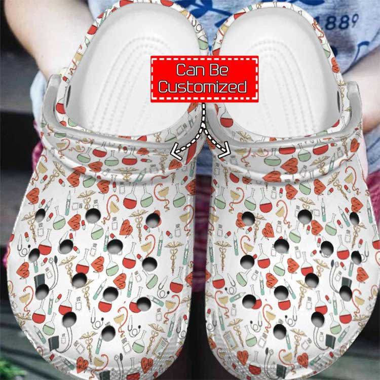 Crocs outfit - personalized doctor nurse pattern clogs shoes nurse crocs - 1704 Crocs Outfit