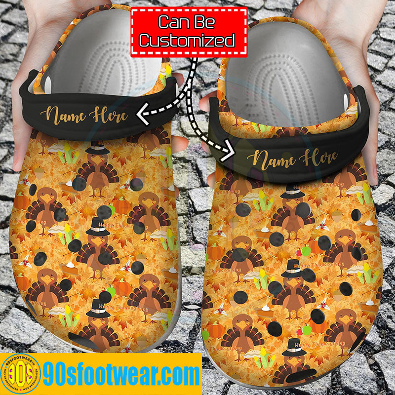 Crocs outfit - personalized thanksgiving crocs baby chicken fall leaves theme classic clogs - 1848 Crocs Outfit
