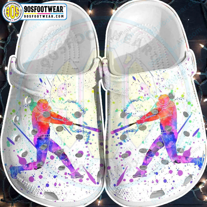 Crocs outfit - splatter tie dye color funny baseball crocs - 2034 Crocs Outfit