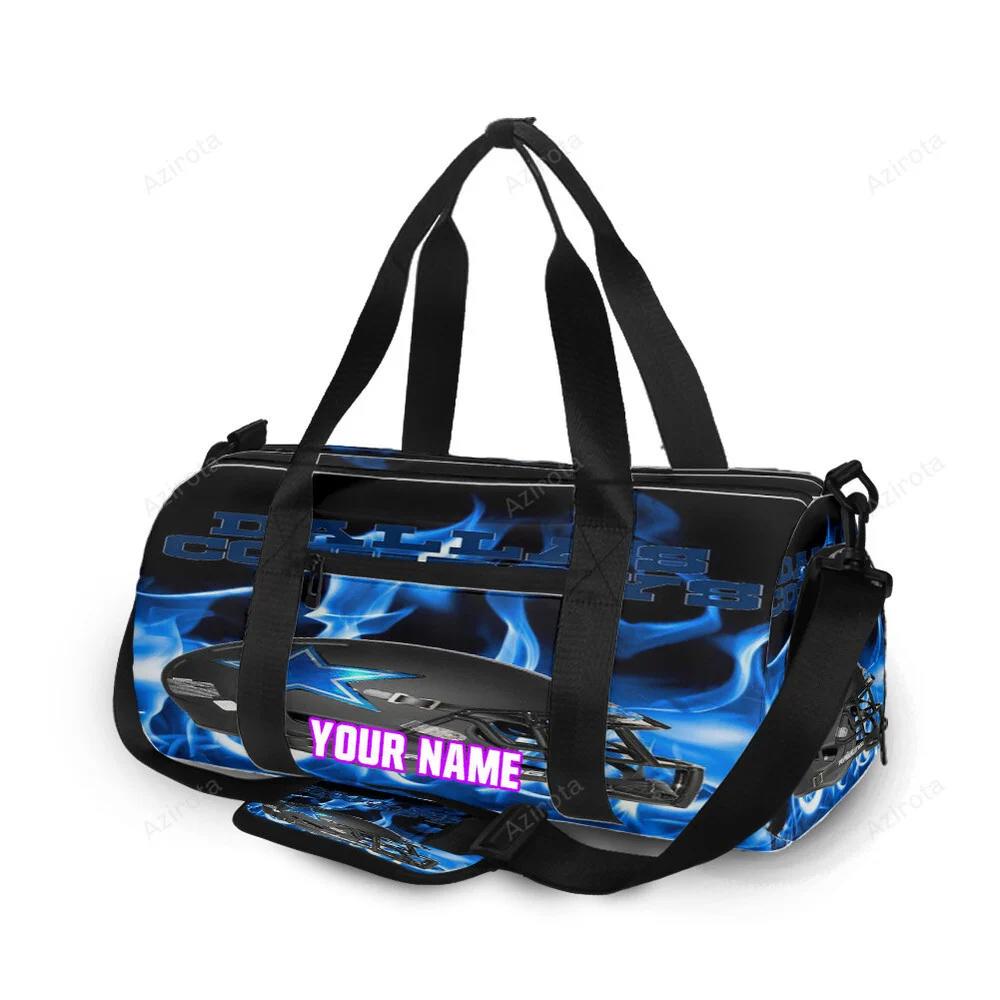 Dallas cowboys helmet blue fire personalized name travel bag gym bag 1573 Travel Bag