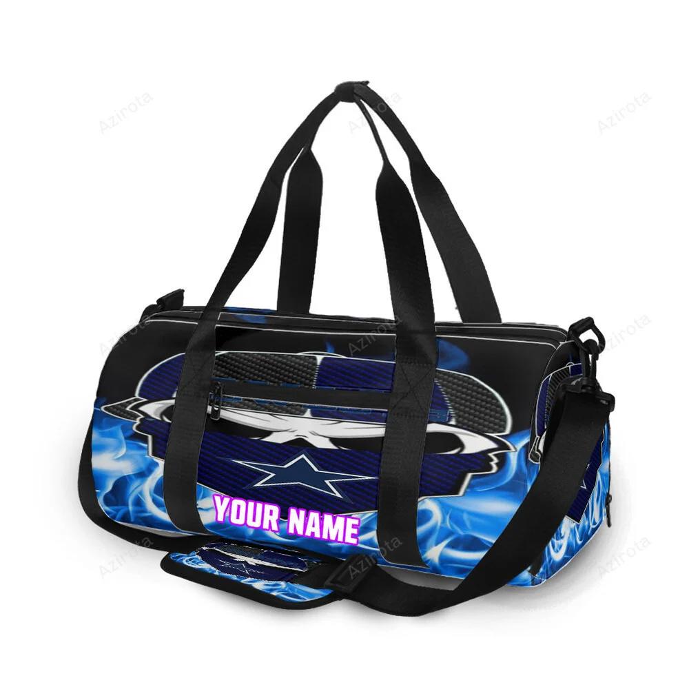 Dallas cowboys skull wearing mask fire personalized name travel bag gym bag 672 Travel Bag