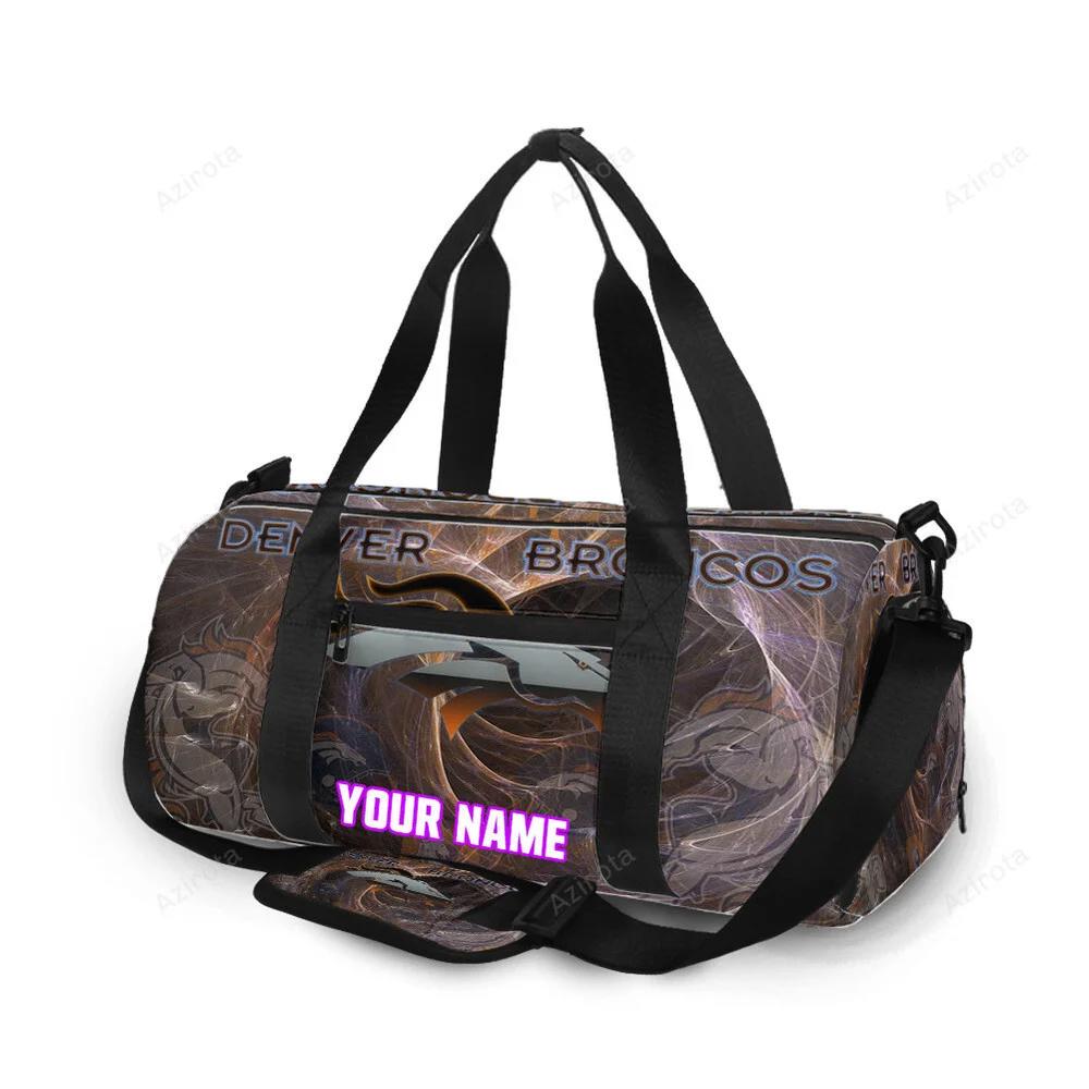 Denver broncos emblem v55 personalized name travel bag gym bag 1249 Travel Bag