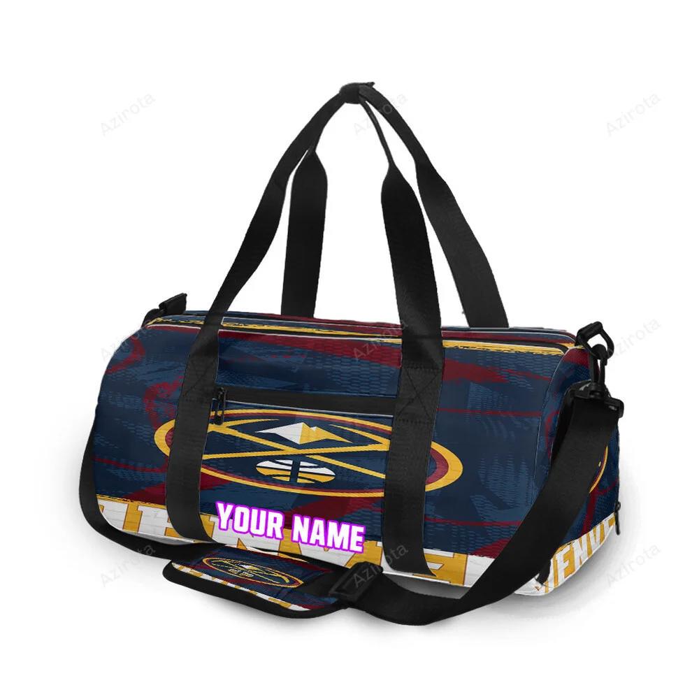 Denver nuggets yellow blue personalized name travel bag gym bag 1729 Travel Bag