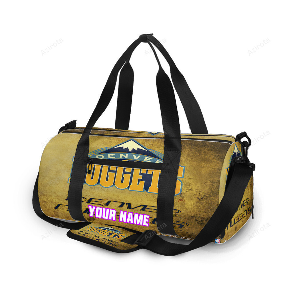 Denver nuggets yellow smoke black personalized name travel bag gym bag 2017 Travel Bag