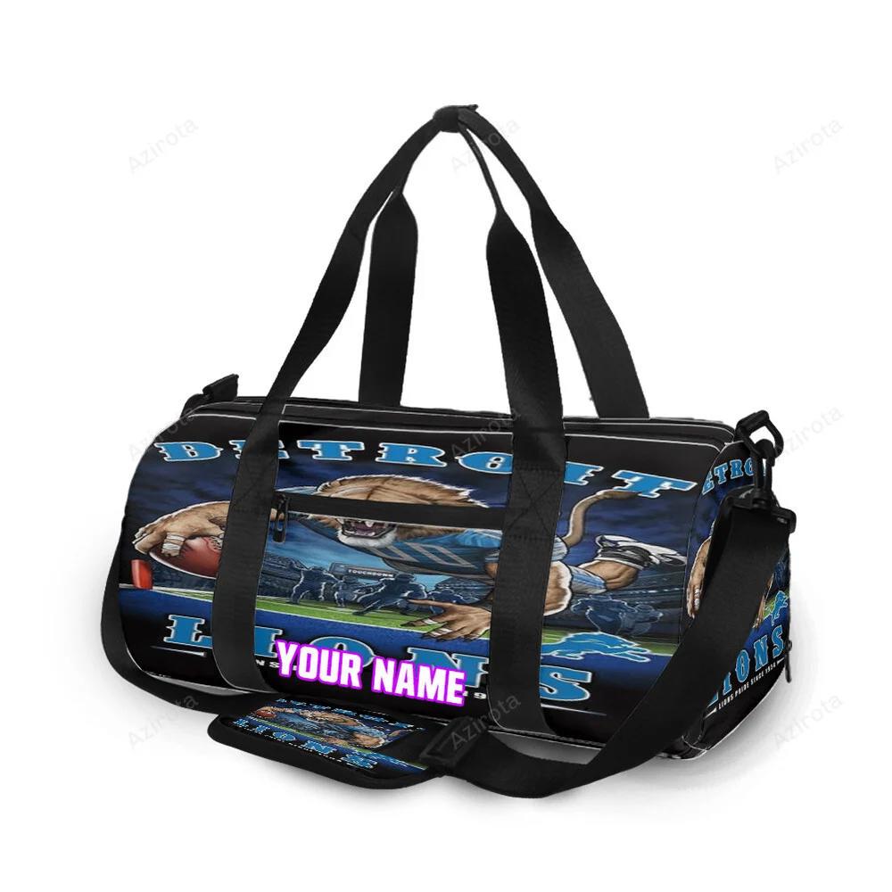 Detroit lions mascot v2 personalized name travel bag gym bag 961 Travel Bag