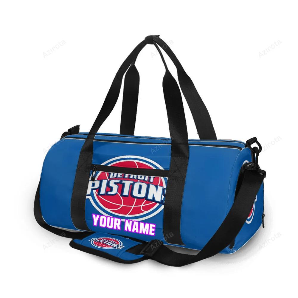 Detroit pistons blue personalized name travel bag gym bag 1352 Travel Bag