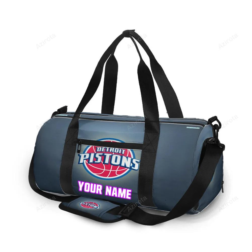 Detroit pistons gray personalized name travel bag gym bag 345 Travel Bag