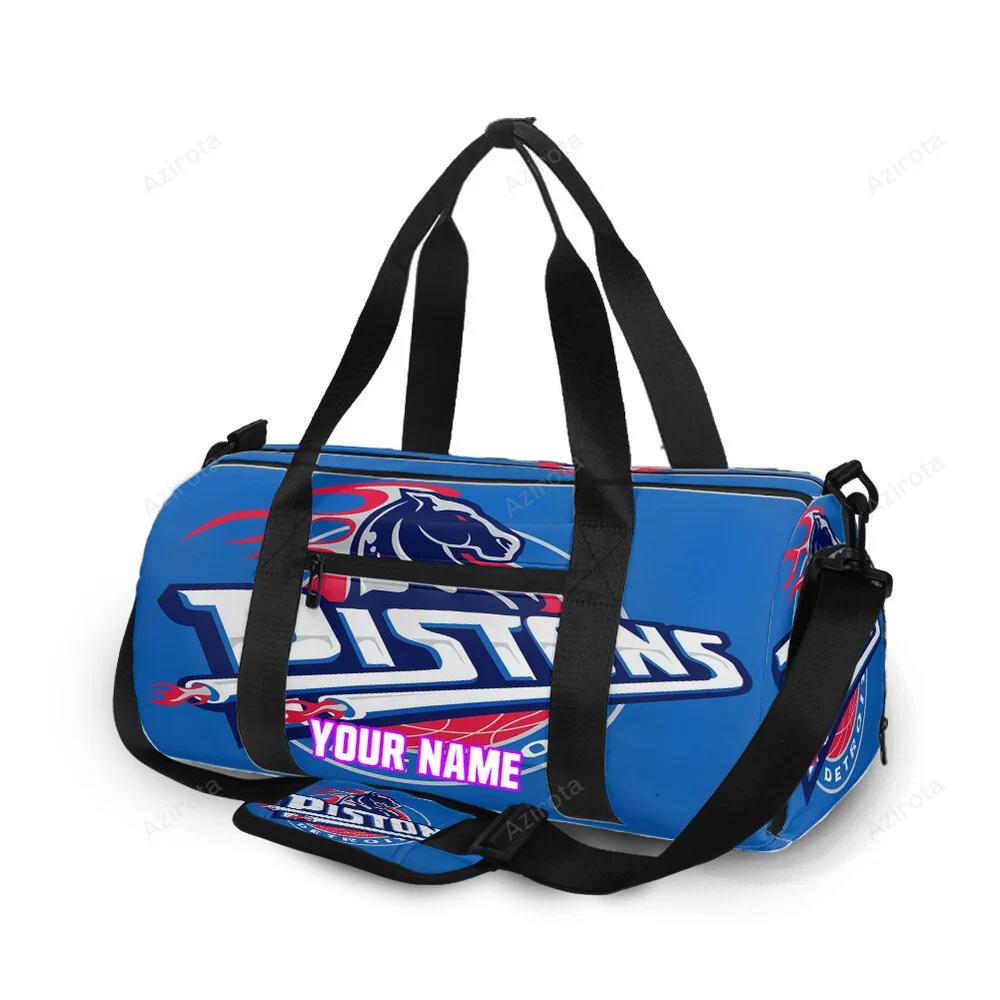 Detroit pistons horse blue personalized name travel bag gym bag 362 Travel Bag