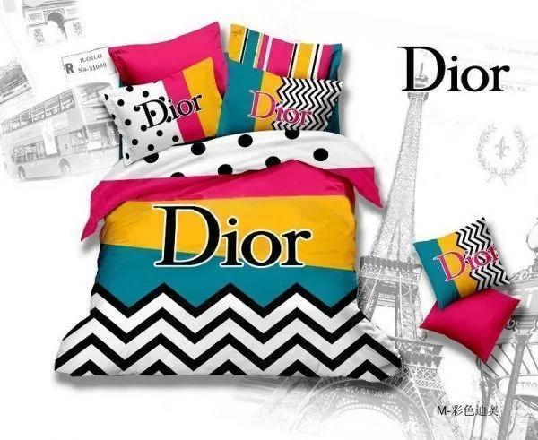 Dior pink yellow logo type 1908 Bedding Sets covers bedspread bedclothes home decor sheets duvet hyperbeast Bedroom premium fashion brand luxury ideas bed linen blankets