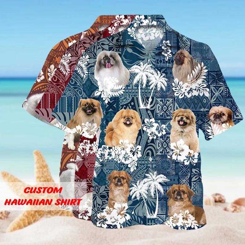 Dog face custom photo hawaiian shirt summer beach aloha 3 Hawaii Shirt Shorts & Flip Flops