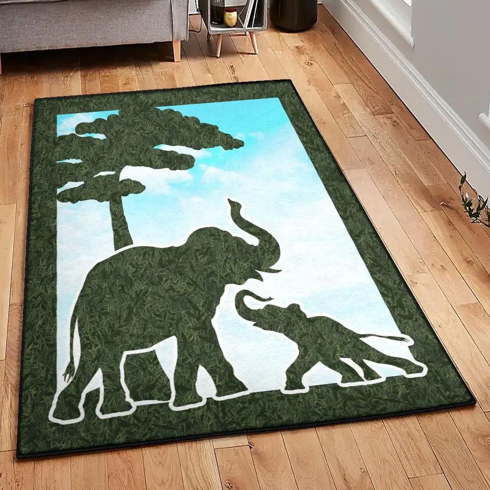 Elephantidae bedroom rugs, elephant gs cl rug Rectangle Rug