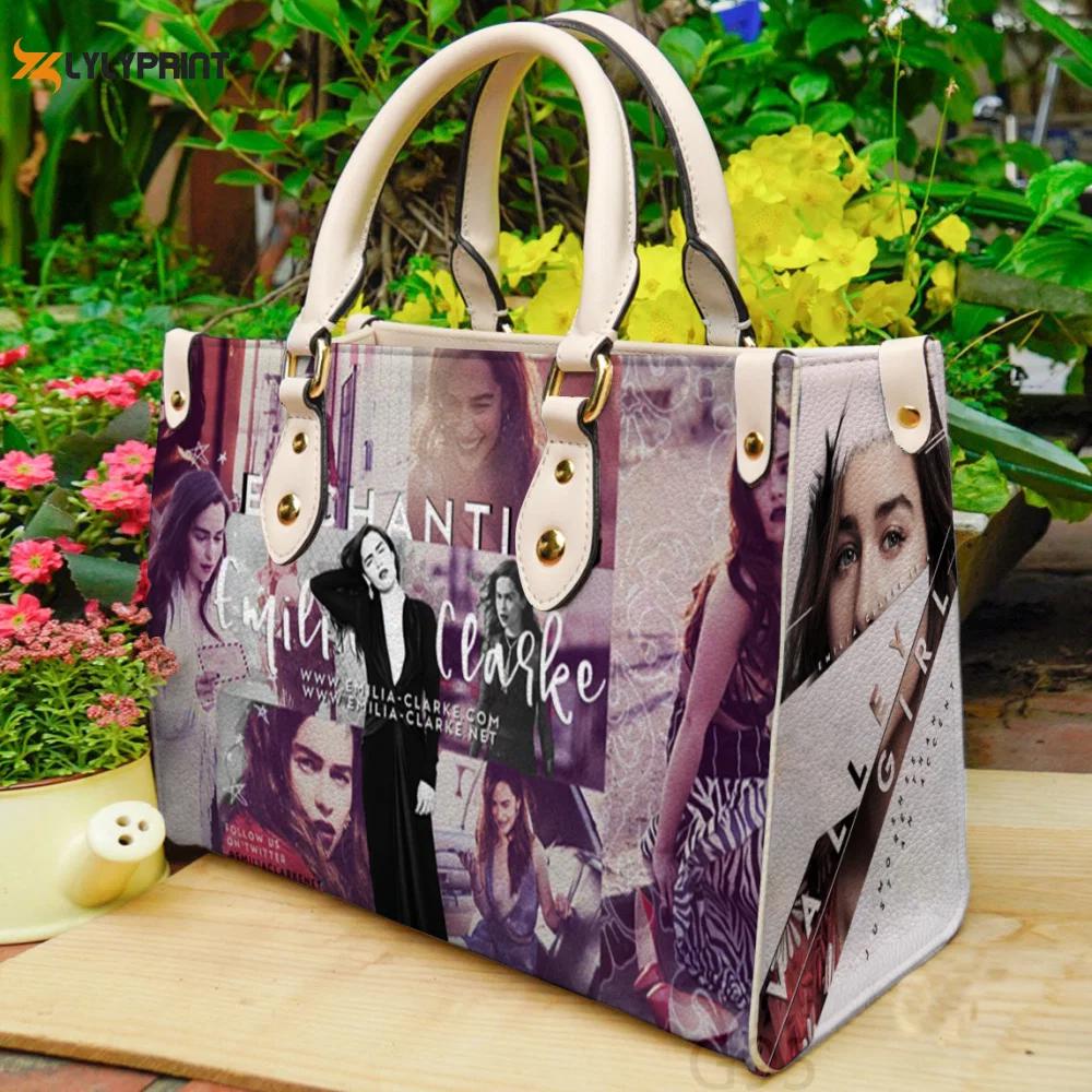 Emilia clarke leather bag for women gift 1533 Women Leather Hand Bag
