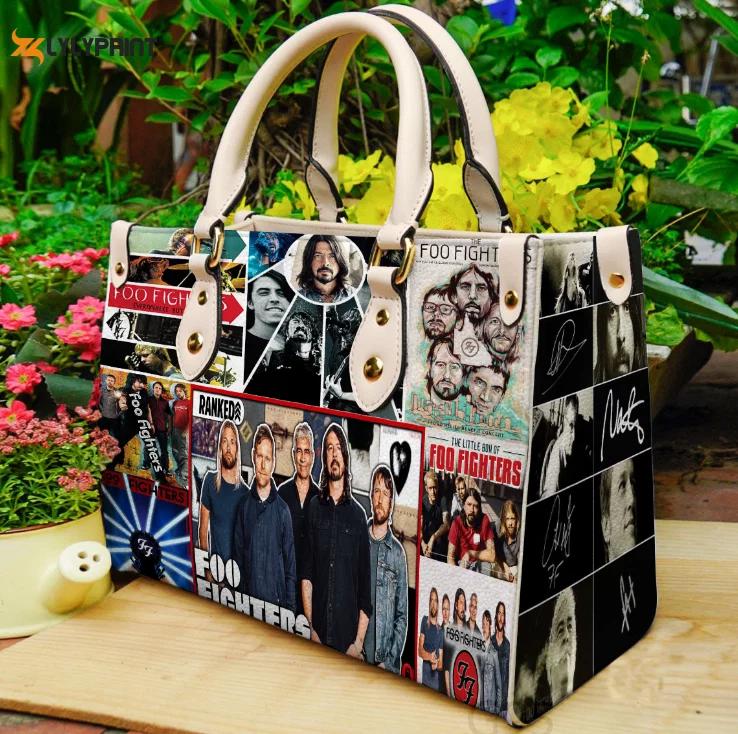 Foo fighters 4 leather handbag gift for women 4389 Women Leather Hand Bag