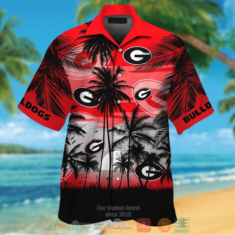 Georgia bulldogs tropical hawaiian shirt and shorts Hawaii Shirt Shorts & Flip Flops