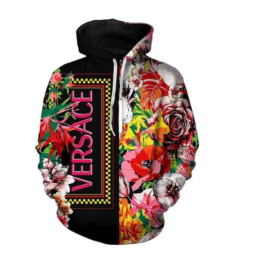 Gianni versace flower unisex hoodie for men women luxury brand clothing clothes outfit Hoodie 3D