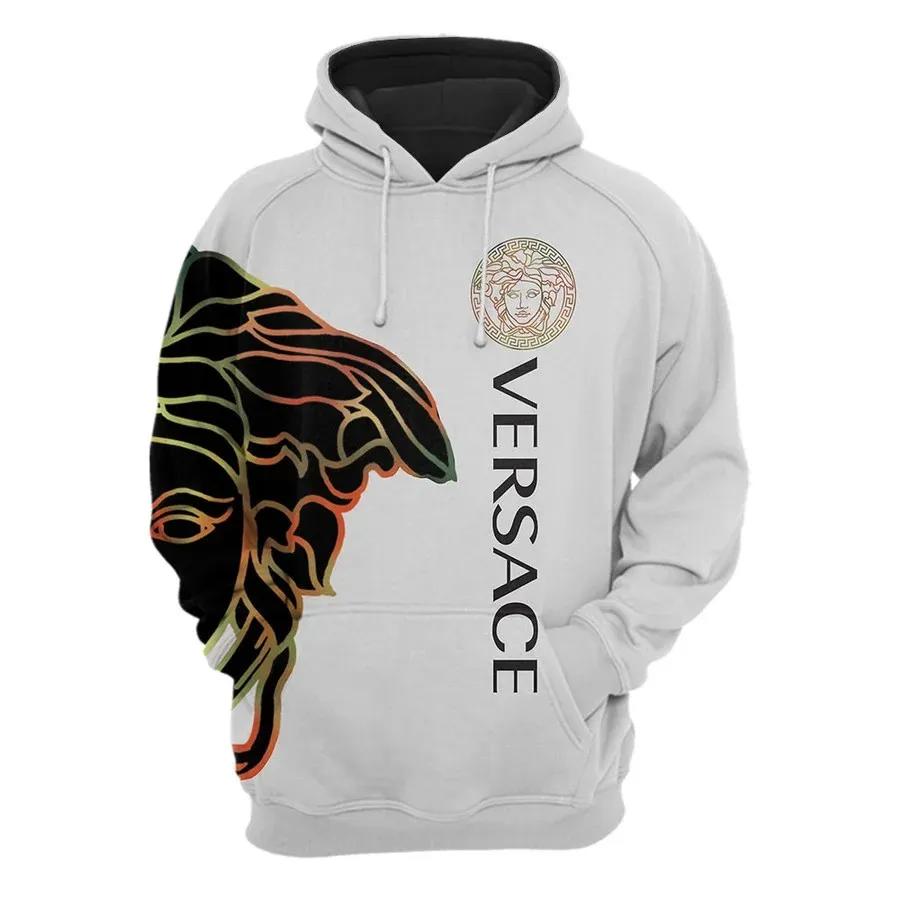Gianni versace white unisex hoodie for men women luxury brand clothing clothes outfit Hoodie 3D