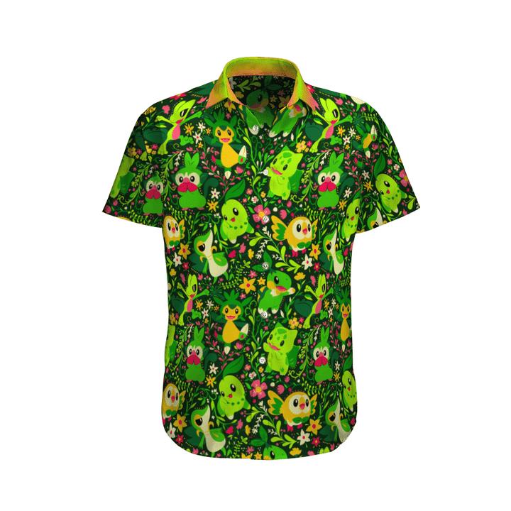 Grass pokemon summer hawaiian shirt Hawaii Shirt Shorts & Flip Flops