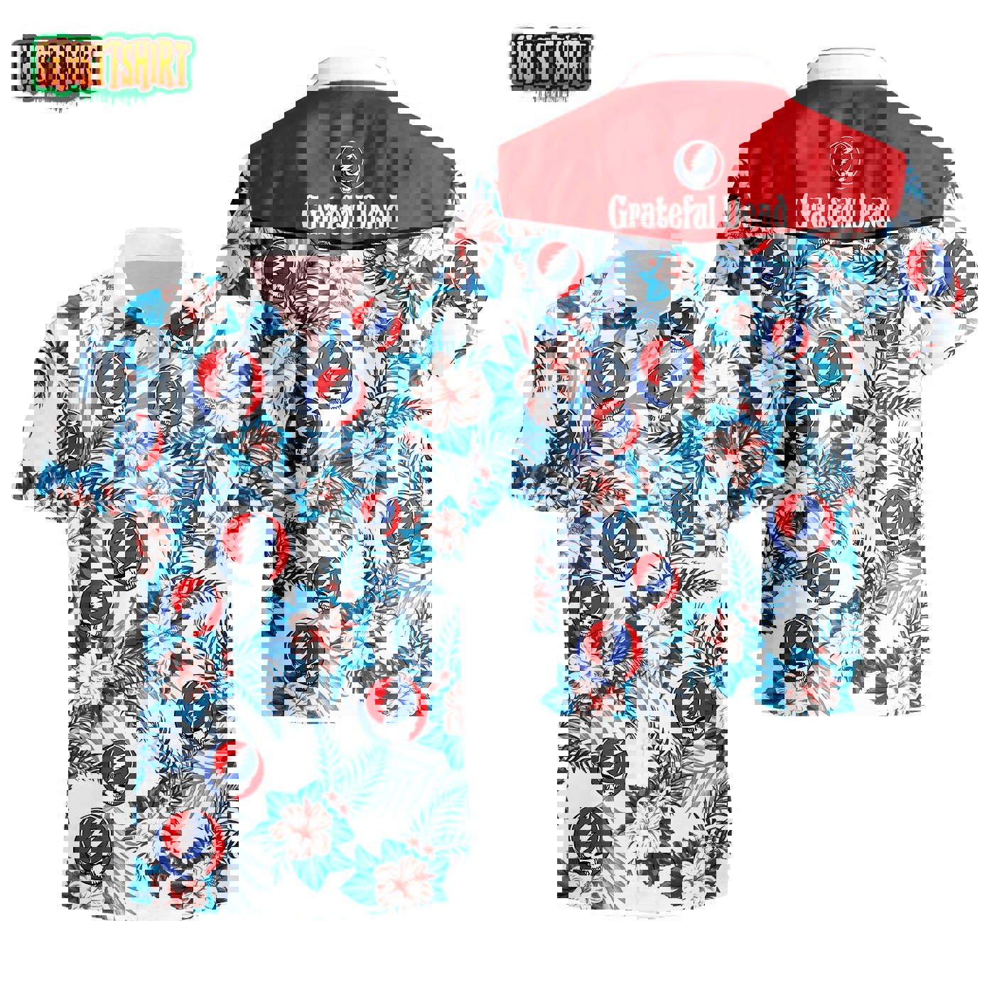 Grateful dead rock band hawaiian shirt Hawaii Shirt Shorts & Flip Flops