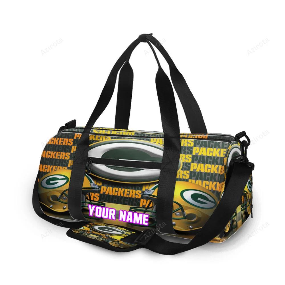Green bay packers helmet emblem personalized name travel bag gym bag 1587 Travel Bag