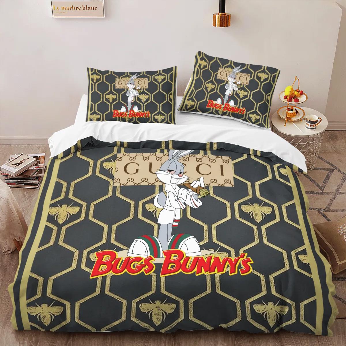 Gucci bugs bunny logo type 1137 Bedding Sets bedclothes covers bed linen premium fashion brand sheets luxury ideas duvet bedspread blankets home decor hyperbeast Bedroom