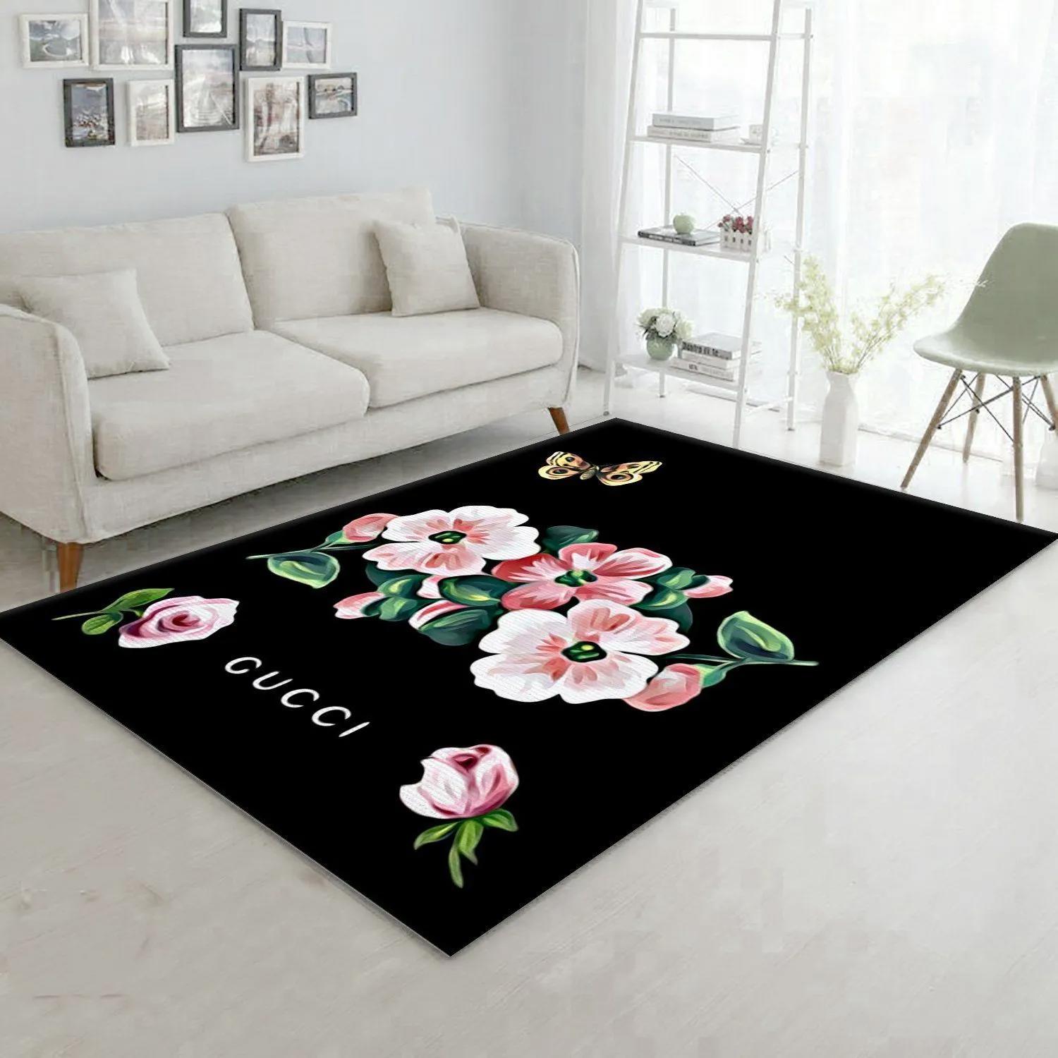 Gucci flower logo type 996. Upgrade Your Living Room with Luxury Home Decor: Area Carpets, Floor Decor, Door Mats, and Hot Gift Items with style a High-End Fashion Brand Rectangle Rug