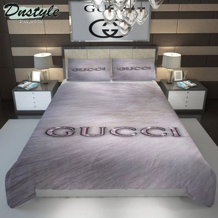 Gucci gray logo type 2063 Bedding Sets duvet premium fashion brand bedclothes covers sheets bed linen home decor hyperbeast Bedroom blankets bedspread luxury ideas