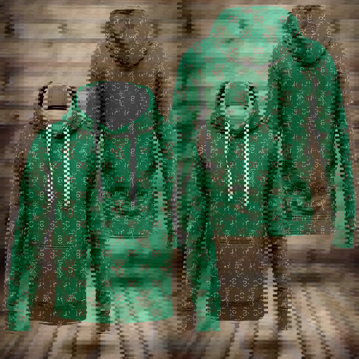 Gucci green fashion luxury brand hoodie for men women Hoodie 3D