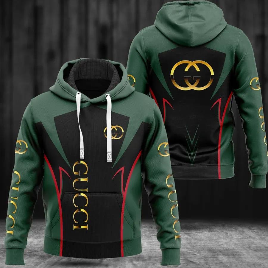 Gucci green unisex hoodie for men women luxury brand clothing clothes outfit Hoodie 3D