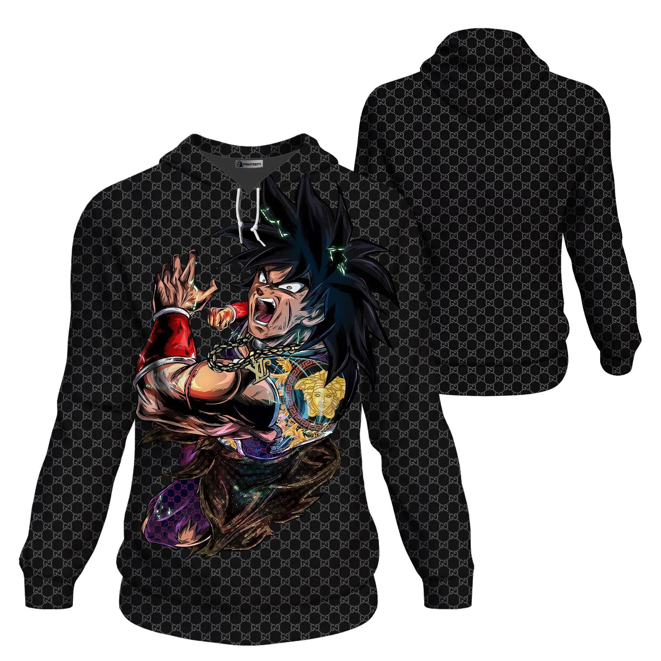 Gucci louis vuitton versace dragon ball saiyan luxury brand unisex hoodie for men women Hoodie 3D