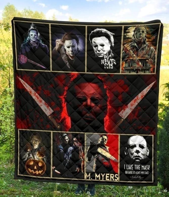 Halloween decorations michael myer halloween horror movies quilt blanket Quilt Blanket