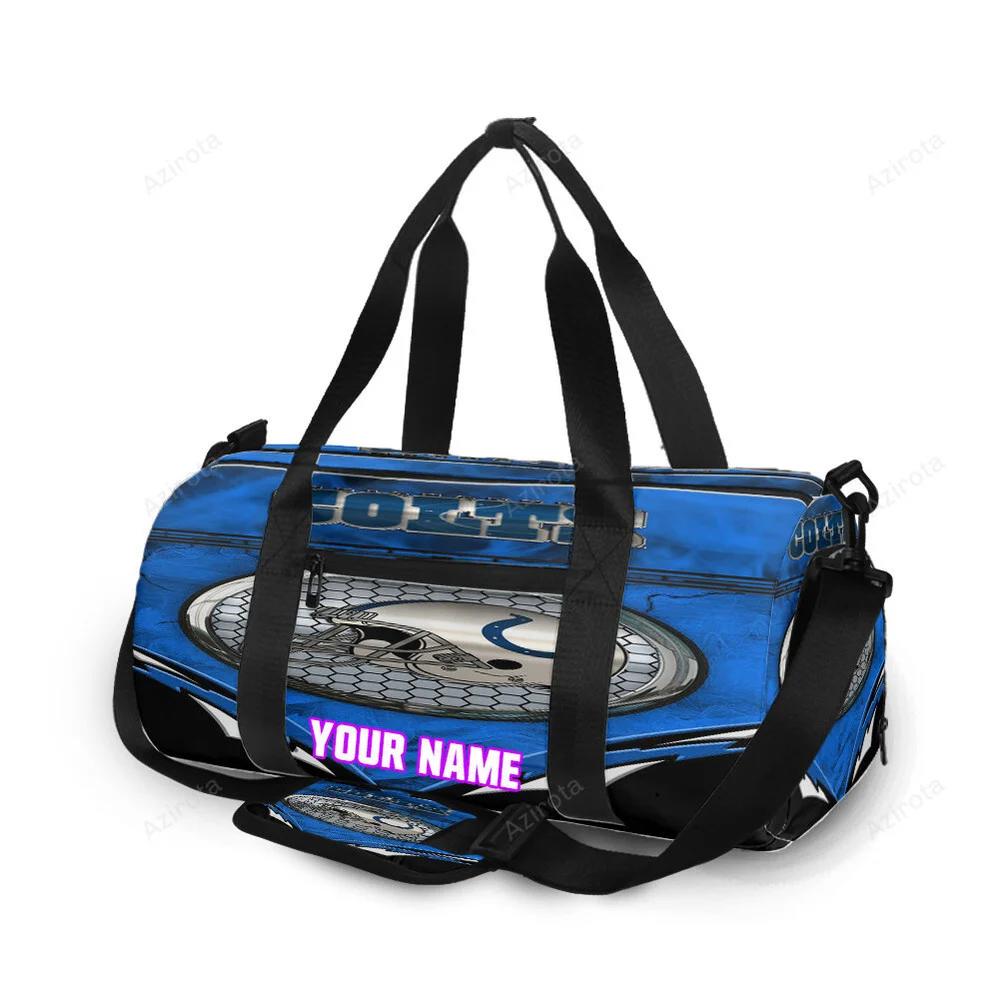 Indianapolis colts helmet hive metal personalized name travel bag gym bag 1473 Travel Bag