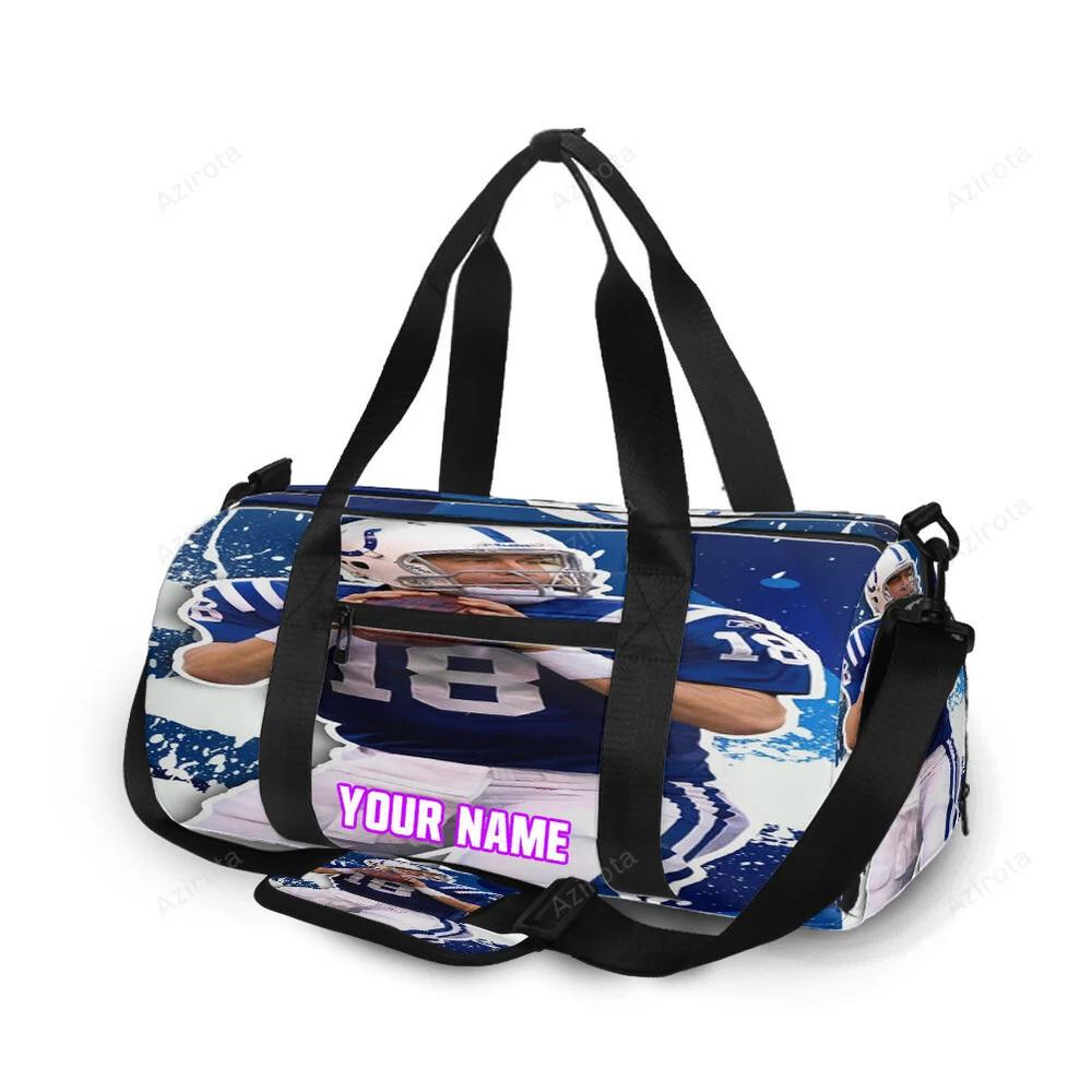 Indianapolis colts peyton manning3 personalized name travel bag gym bag 1297 Travel Bag