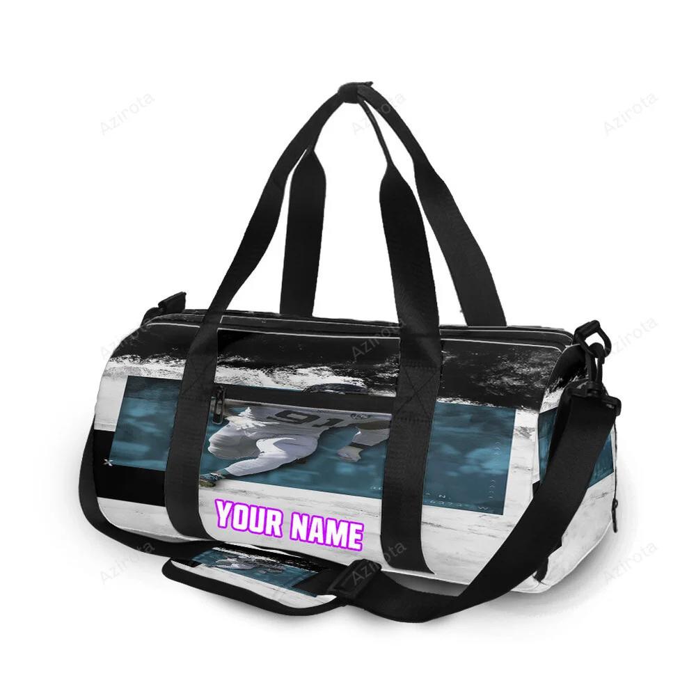 Jacksonville jaguars player no91 personalized name travel bag gym bag 1383 Travel Bag