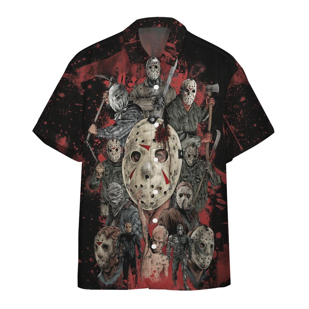 Jason horror custom short sleeve shirt Hawaii Shirt Shorts & Flip Flops