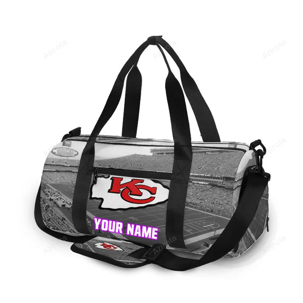Kansas city chiefs arrowhead stadium personalized name travel bag gym bag 1447 Travel Bag