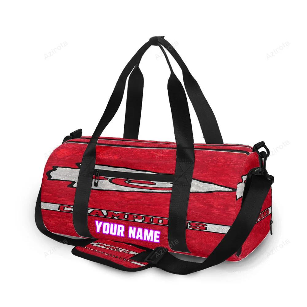 Kansas city chiefs emblem champions personalized name travel bag gym bag 204 Travel Bag
