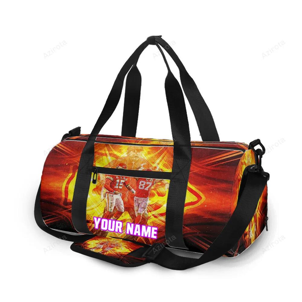 Kansas city chiefs team v2 personalized name travel bag gym bag 877 Travel Bag