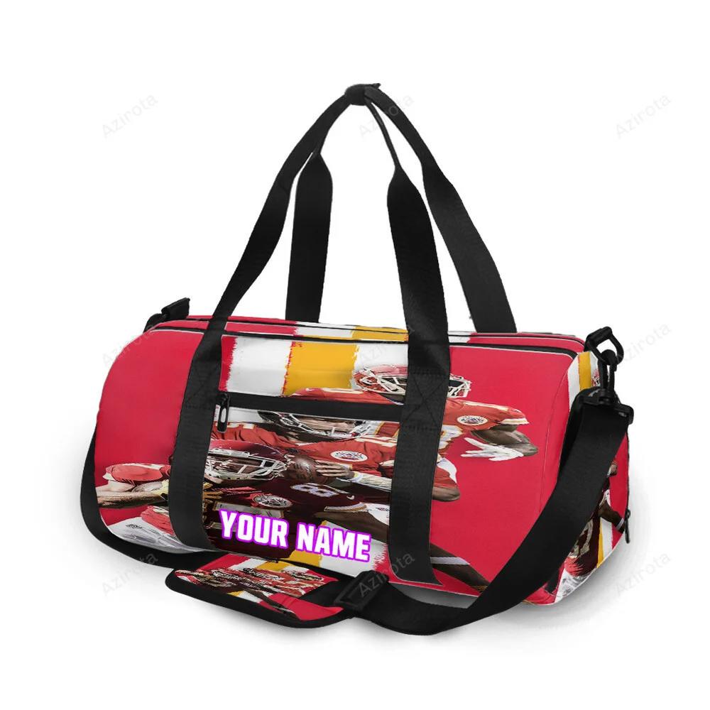 Kansas city chiefs team v8 personalized name travel bag gym bag 1139 Travel Bag
