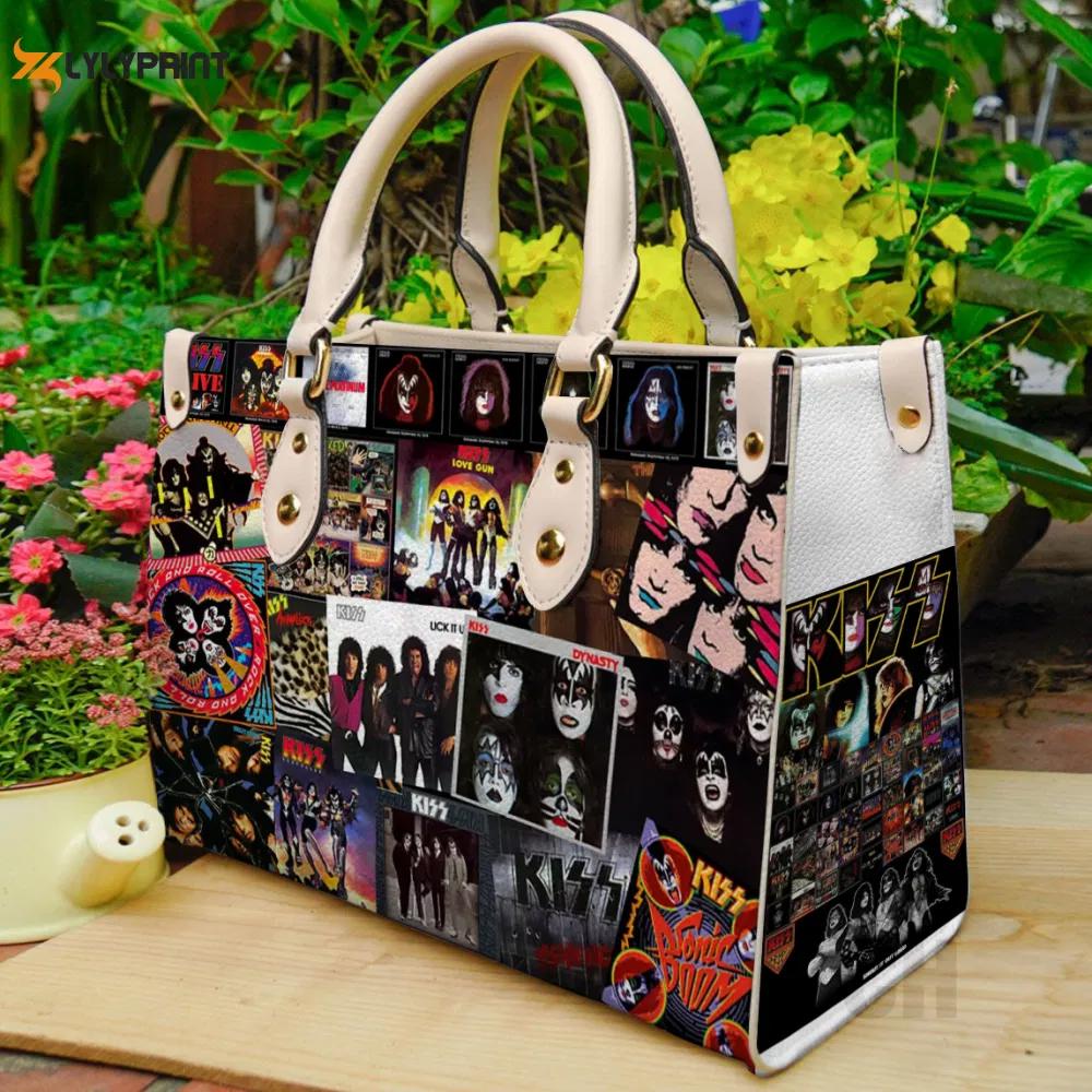 Kiss band leather handbag gift for women 428 Women Leather Hand Bag