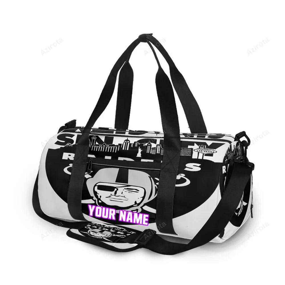 Las vegas raiders logo art sin city personalized name travel bag gym bag 1312 Travel Bag