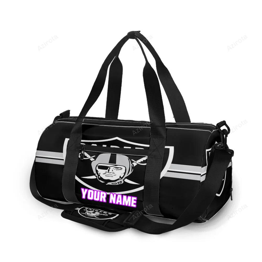 Las vegas raiders logo art5 personalized name travel bag gym bag 1699 Travel Bag