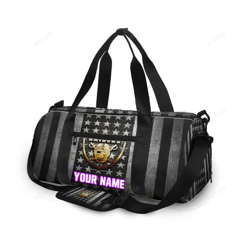 Las vegas raiders logo flag4 personalized name travel bag gym bag 1020 Travel Bag
