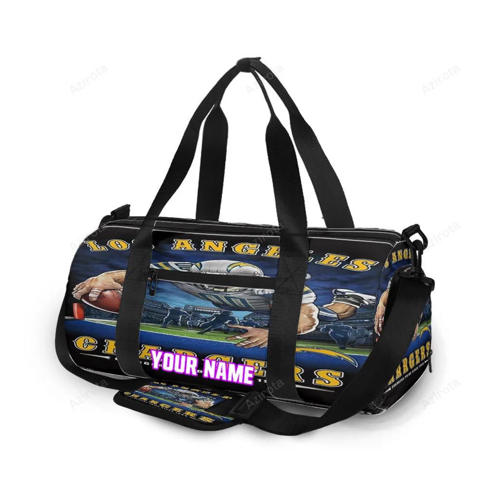 Los angeles chargers mascot v33 personalized name travel bag gym bag 828 Travel Bag