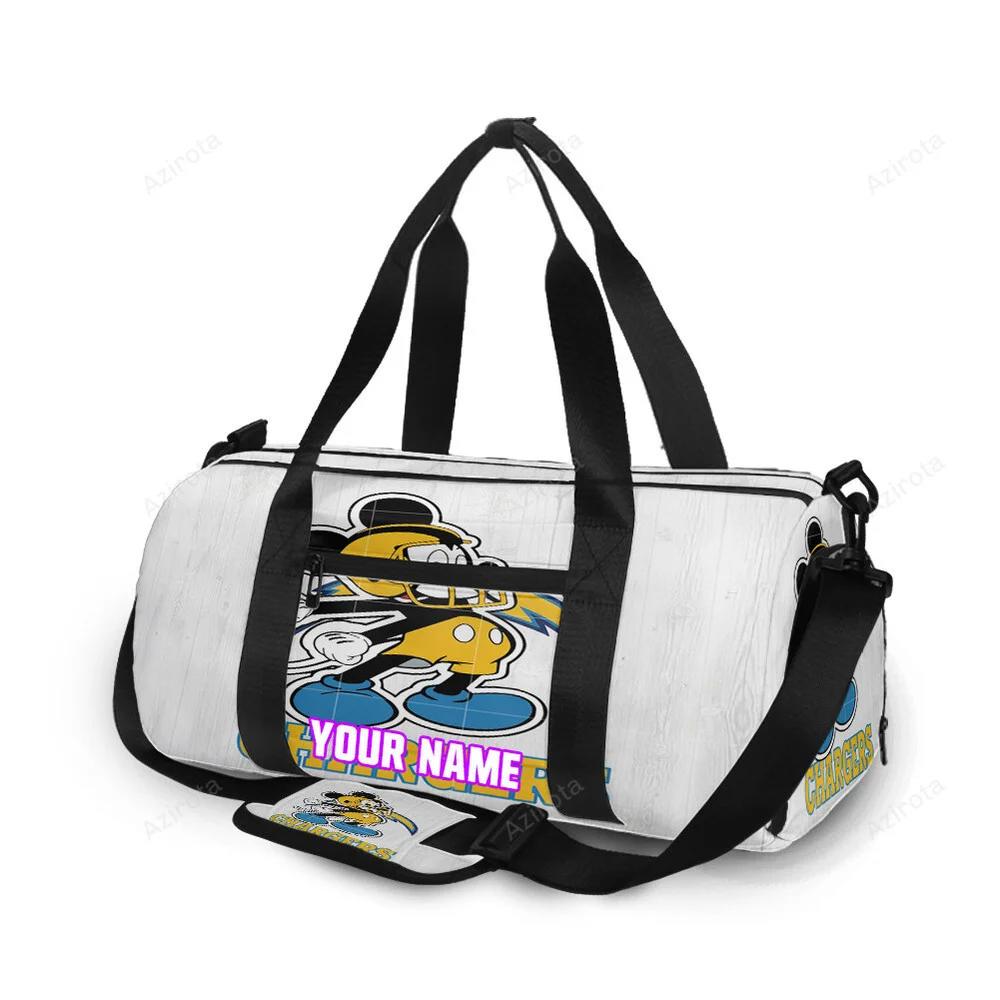Los angeles chargers mickey v46 personalized name travel bag gym bag 53 Travel Bag