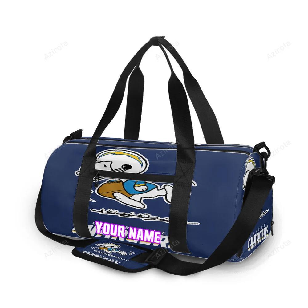Los angeles chargers snoopy v49 personalized name travel bag gym bag 1688 Travel Bag