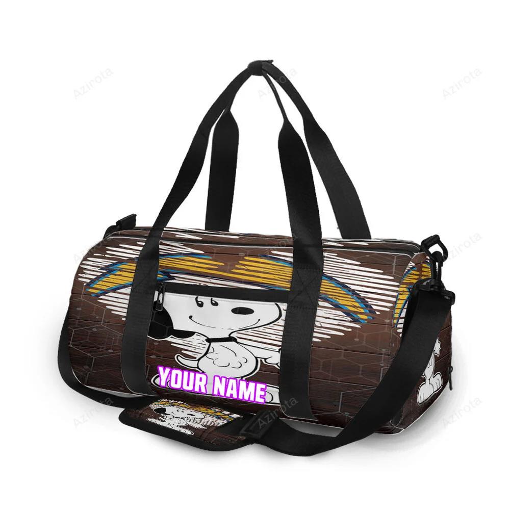 Los angeles chargers snoopy v51 personalized name travel bag gym bag 38 Travel Bag