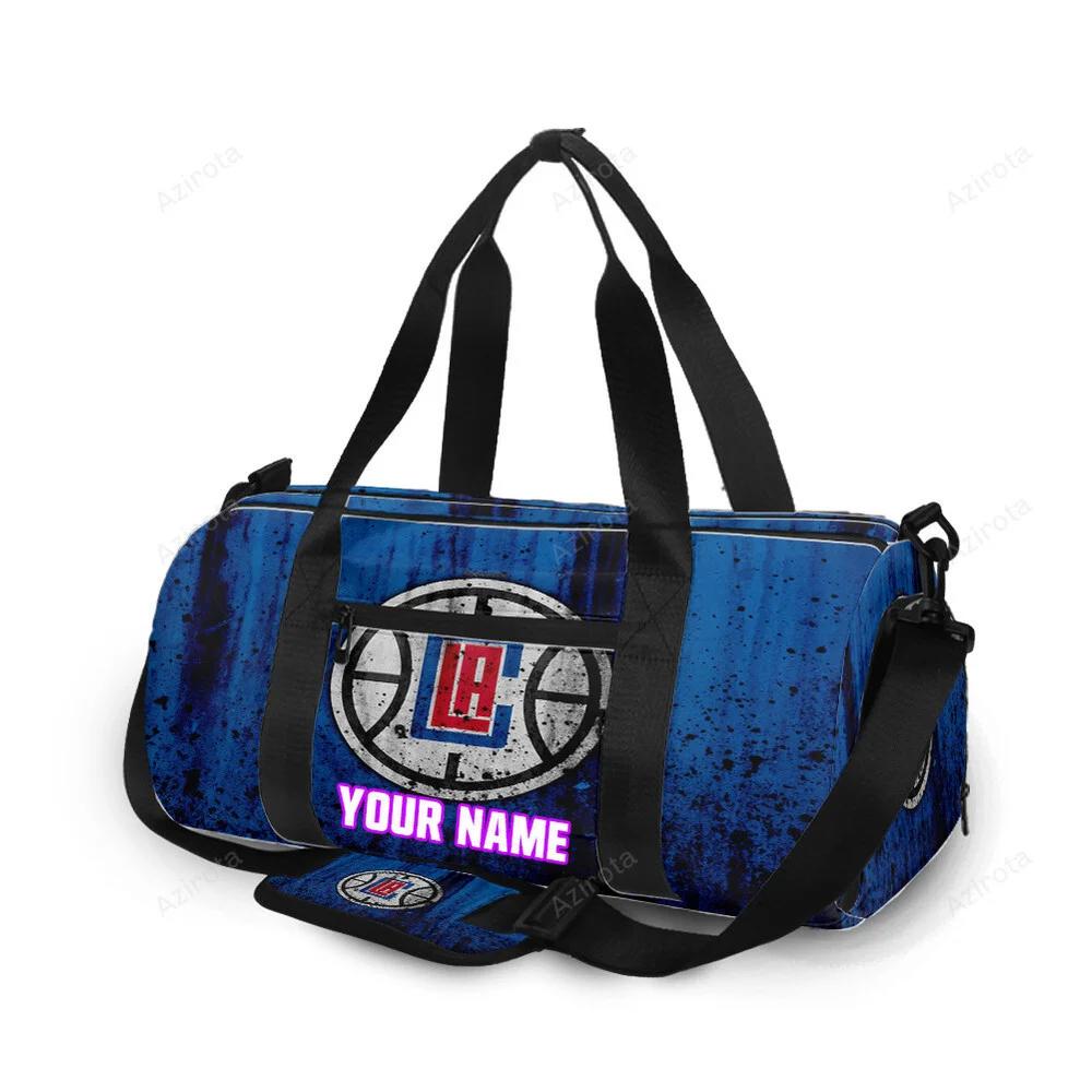 Los angeles clippers grunge personalized name travel bag gym bag 880 Travel Bag